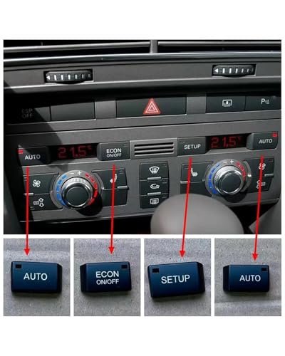 Temperature Adjustment Knob Air Conditioner A/C Cover AUTO Switch ON Off Button Panel Cover Climate Control HVAC (ECON)