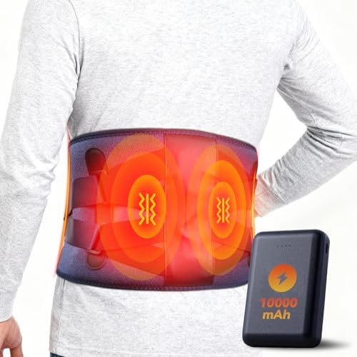 Cordless Back Heat Pad With Massager, Adjustable Waist Belt For Pain Relief | UK