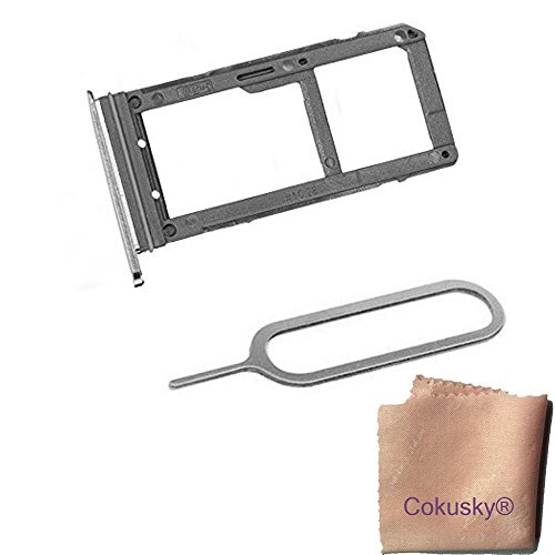 Cokusky SIM Card Frame Tray Cover Repair for Samsung Galaxy S7 G930 G930A G930T G930P G930V(All Carriers)++Sim Card Remover Eject Pin Key Tool (Silver)