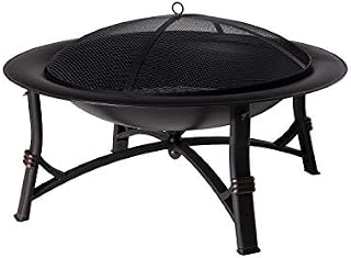 Amazon Basics Round Fire Pit - 35-Inch, Brushed Copper