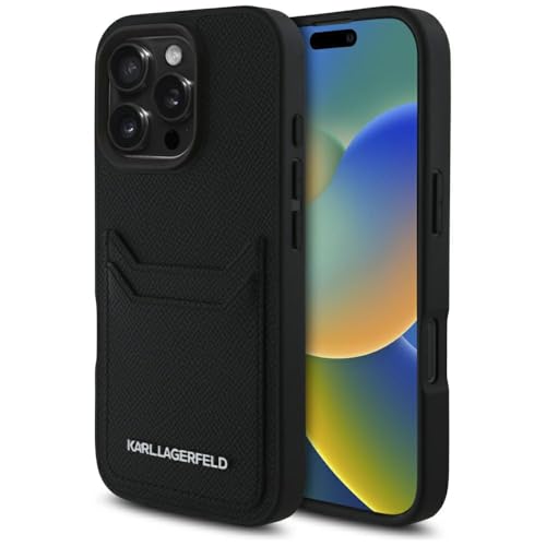 CG Mobile Karl Lagerfeld HC Grained PU Étui de Protection pour iPhone 16 Pro (Noir)