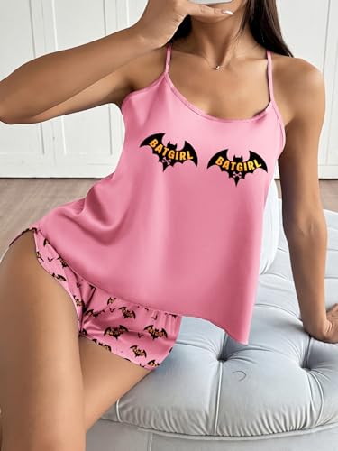 Image of Ekouaer Silk Pajamas Set for Women Satin Backless Lingerie Pjs Cami Top and Shorts Nightwear