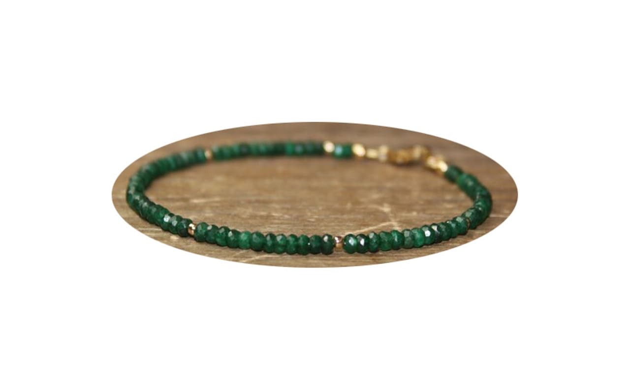 RRJEWELZ Natural Emerald 3mm Rondelle Shape Faceted Cut Gemstone Beads 7 Inch Gold Plated Clasp Bracelet For Men, Women. Natural Gemstone Link Bracelet. | Lcbr_02423 (B0CYX16128) Amazon Price History, Amazon Price Tracker