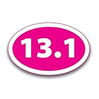 Magnet Me Up 13.1 Half Marathon Inverted Black Oval Magnet Decal, 4x6 In, Vinyl Automotive Magnet