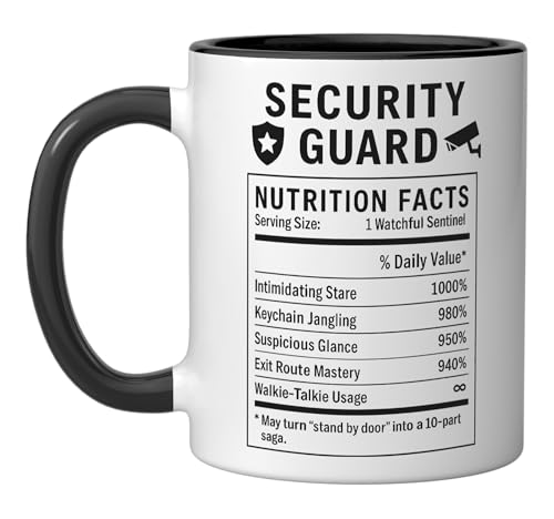 Taza de cerámica divertida para guardias de seguridad miniatura 1