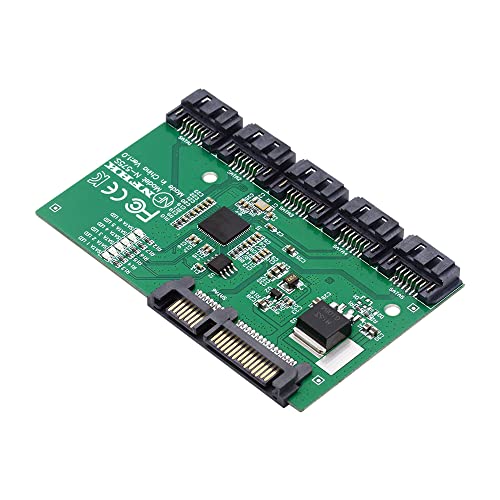 NFHK SATA 3.0 6Gbps 1 bis 5 Splitter Ports HUB Adapter Konverter PM Multiplier Port Selector JMB575