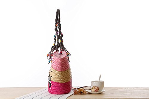 Borsa da spiaggia di paglia per le donne estate tessuta grande borsa di totalizzatore borsa in rattan Hobo mare borse da vacanza bohémien