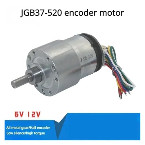 Moteur à engrenages CC JGB37-520 12V 178 RPM avec encodeur pour robotique - 3