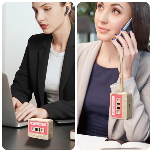 Image of AirPods Pro 2 Case Cover, KOREDA Funny Cassette Tape Design Case for Airpods Pro 2nd Generation /1st Generation (2023 /2022 /2019), Cute Cartoon Fashion Silicone Protective Cover for Women Men (Pink)