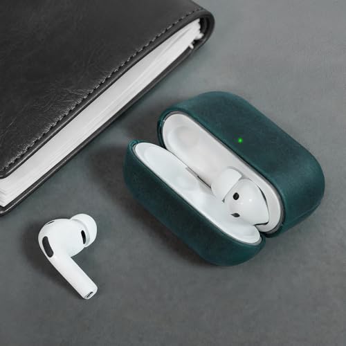 Image of for AirPods Pro 3 Case 2025, Handcrafted Crazy Horse Leather Cover | Top Grade Vintage Protective Case with Lanyard, Unique Patina, MagSafe Ready,Compatible with Apple AirPods Pro 3rd Generation