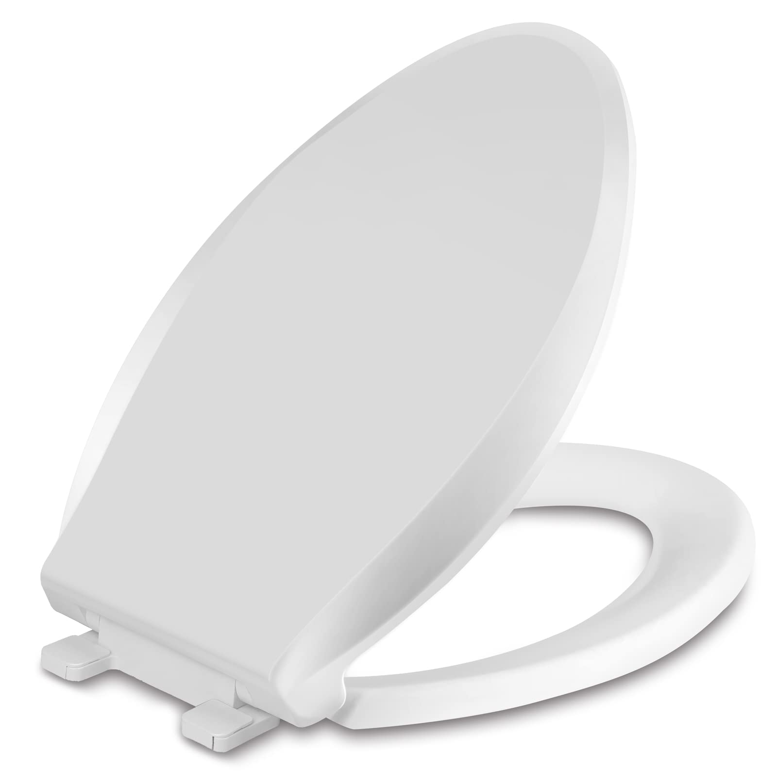 CcBelloElongated Toilet Seat, Commode Seat, Slow Close, Thickened Material, No Wiggle Never Loosen, Easy To Install And Clean, Fits All Elongated Toilets, White (18.5")