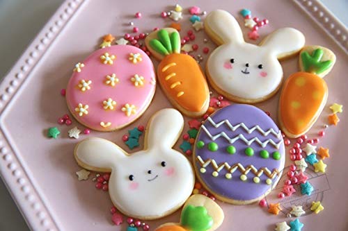 Shamrock Easter Cookie Cutter Set-3 Inches-7 Piece-Shamrock, Egg, Bunny, Carrot, Flower, Butterfly, Bunny Face, Easter Cutter Fondant Molds For Kids Holiday Celebration. #TOP1