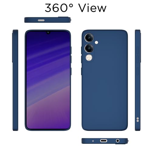 Image of Outlouders Back Cover for iQOO Z10 lite 5G / Vivo T4 lite 5G / Y19 5G / Y19e / Y04 4G / Y29s 5G | Camera Protection | Durable Soft Matte Silicone Bumper Case (Blue)