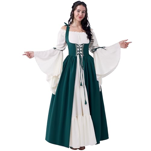 Spooktacular Creations Halloween Renaissance Costume Women, Renaissance Corset Dress, Plus Size Medieval Chemise for Cosplay