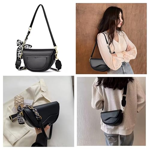 Elvirka Crossbody Bag for Women - Small Vegan Leather Shoulder Purse, Lightweight Travel Mini Handbag with Bow Detail2