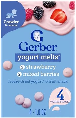 Gerber Stage 3 Strawberry Mixed Berry Yogurt Melts, 1 Oz, 4 Pack