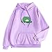 Xmiral Felpe carine da donna Skateboarding Frog a maniche lunghe con cappuccio Pullover Tops Felpa Grigia Cappuccio ( M,Viola )
