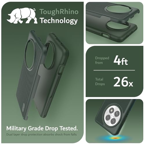 Image of TUDIA [MergeGrip Designed for OnePlus 13 Back Cover 5G (2025) - [Military Grade Drop Tested] Dual Layer Shockproof Slim Heavy Duty Tough Phone Case - Pine Green