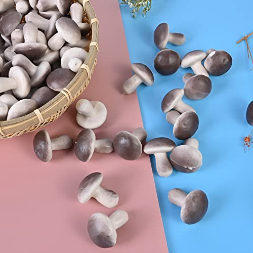 Leshabayer Artificial Lifelike Mini Mushroom , Fake Vegetable Model Party Home Decoration Teaching Props Photo Child Education Vegetables House Kitchen Decorative (100, Grey) #TOP3