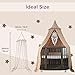 Wonder Space Kids Bed Canopy with Ruffles, Pastel Neutral Color for Boys & Girls, Frilled Cotton Tent Nursery Room Baby Crib Hanging Curtain Mosquito Netting Children Reading Nook Decoration (Nougat)