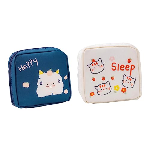 Borsa Per Tovaglioli in Tessuto Oxford - Set Da 2 Pezzi Per La Conservazione Degli Assorbenti Mestruali Da Donna Compatta E