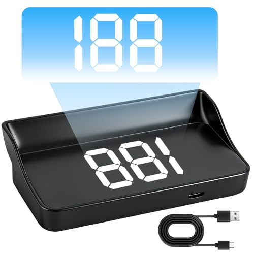 Car Heads Up Display HUD Digital Speedometer Car MPH GPS Speedometer Windshield Projector Instrument Panels with GPS & Beidou Plug & Play for All Vehicles Speed Monitoring