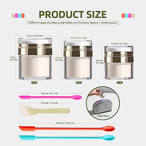 JPNK-Airless-Pump-Bottles-Empty-Cosmetic-Container-with-Silicone-Spatula-Set-for-Creams-Gels-Lotion-Toiletry-New-Gold