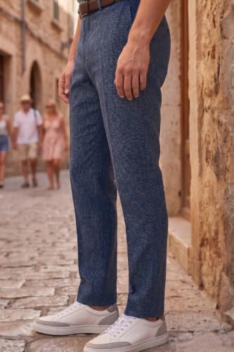 Image of Louis Philippe Men's Slim Fit Mid Rise Premium Fabric Checks Formal Trouser