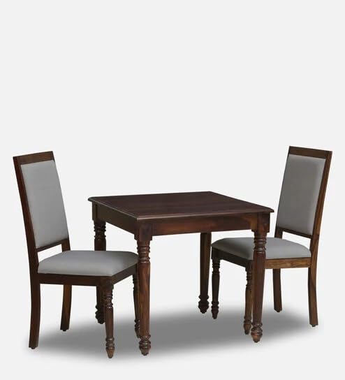 Aasma furniture mall Solid Wood 2 Seater Dining Set in Provincial Teak Finish (Sheesham Wood polis, Sheesham Wood polis g)