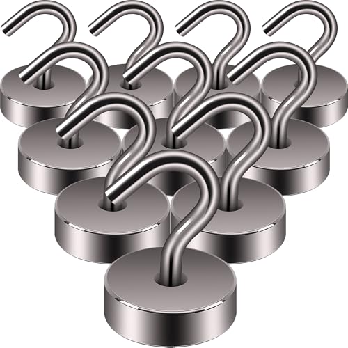 Image of Neosmuk Magnetic Hooks Steel Tube Design for Cruise,40lb+ Grey,10 Pack