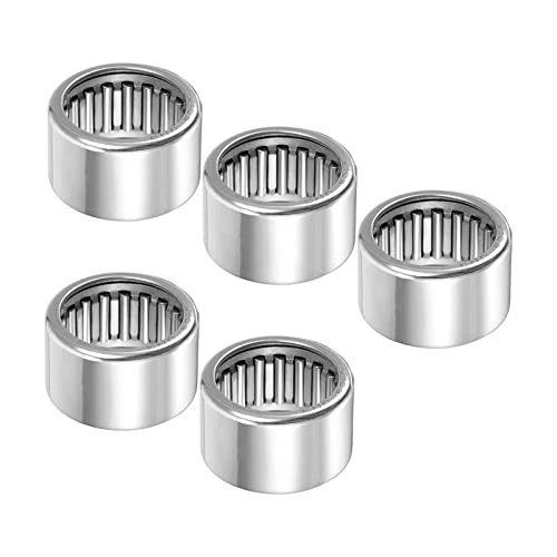 Kozelo 5 Uds SCE108 Aguja Rodillo Cojinetes - [5/8 Pulgadas X 13/16 Pulgadas X 1/2 Pulgadas] Extremo Abierto para Caja Cambios Uso, Rodillos Acero Cromado