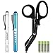 Bandage Scissors, RISEMART Trauma Shears and Pen Light with Pupil Gauge, EMT-7 1/4" Medical Shears for Nurses, EMS, Students, Emergency Room, Batteries and Clip Included
