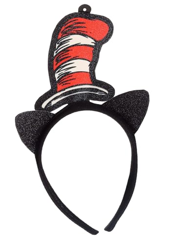 Serre-tête Dr. Seuss à paillettes noir et blanc pour fête déguisée