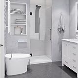 ANZZI 72 x 30 inch Frameless Shower Door in Gun Metal Black, Passion Water Repellent Glass Shower Door with Seal Strip Parts and Handle, 3/8 inch Glass Hinged Shower Door with Handle, SD-AZ09-02GB