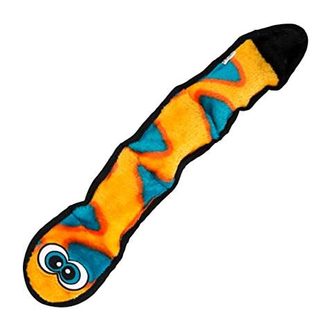 Outward Hound Durablez Tough Plush Squeaky Dog Toy, Snake, Orange, Large Cover