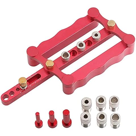 Self Centering 3 in 1 Woodworking Dowel Drill Guide Jig Kit, 6/8/10mm Precision Round Straight Hole Puncher Wood Table/Furniture/DIY Drilling Locator Cover