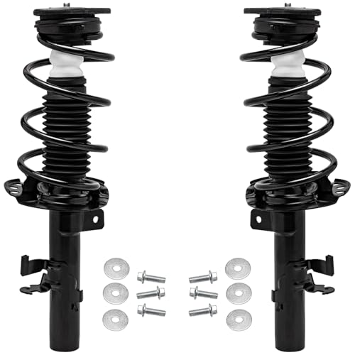Image of Detroit Axle - Front Struts & Coil Springs Sway Bar Links Outer Inner Tie Rods Replacement for 2013-2018 Ford Focus Electric S SE Titanium - 8pc Set