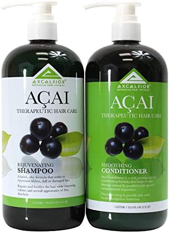 Excelsior Therapeutic Hair Care Acai Strengthening Shampoo 33.8 ounce and Conditioner 33.8 ounce (2-Piece Set)