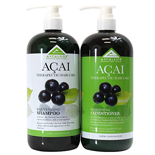 Excelsior Therapeutic Hair Care Acai Strengthening Shampoo 33.8 Ounce And Conditioner 33.8 Ounce (2-Piece Set) #TOP1