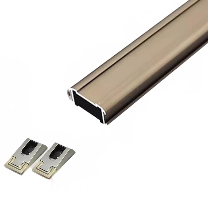 Aioneer Barra De Armario Antideslizante para Colgar Ropa, para Puerta, Habitación De Invitados, Oficina, Armario, Soporte para Cortina De Ducha Ovalada Recortable, 30-170 Cm-Gold-105cm(41 3/8