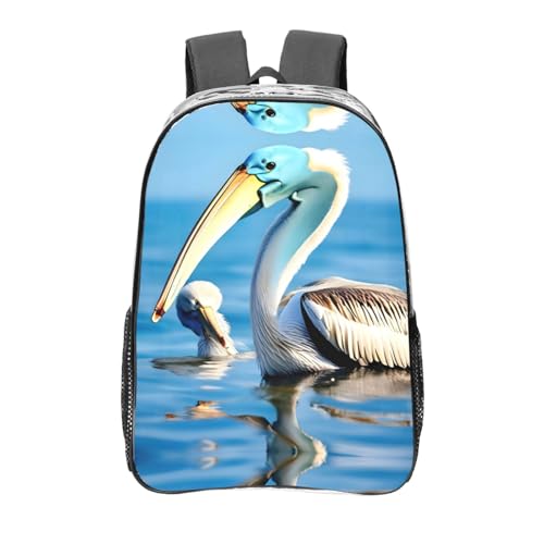 Sac à dos transparent noir avec poches Pelican Bird pour le travail et le sport