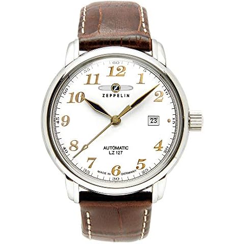 Zeppelin Men's Watch 76561 with Automatic White Dial Cover