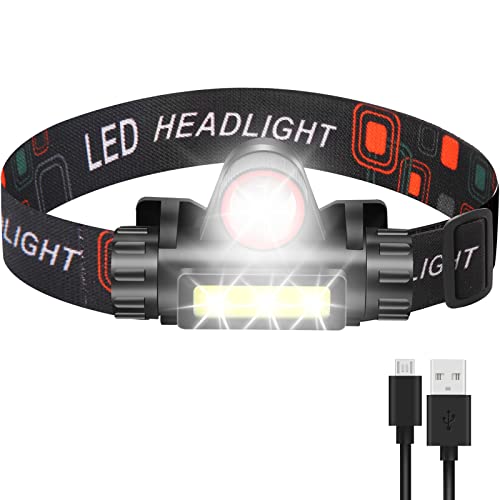 CHEANDEUL LED Headlamp Rechargable Waterproof Head Lamp [Spotlight & Floodlight] Magnetic Headlight 90°Adjustable Super Bright Headlamps w/Zoom Function for Hiking Camping Hunting Linterna Cabeza