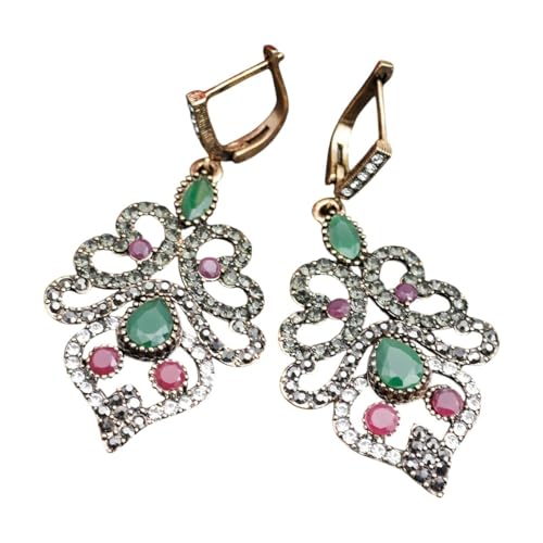 Women Crystal Earrings Turkish Retro Vintage Dangle Hook Earrings Drop