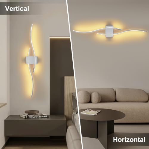 Image of KARTOOSH Wireless Wall Sconces Set of 2, Dimmable LED Sconce with Remote | Battery Operated Wall Sconce with 3 CCT Night-Light Timer Memory Modern Wall Sconces for Living Room, Hallway, Bedroom