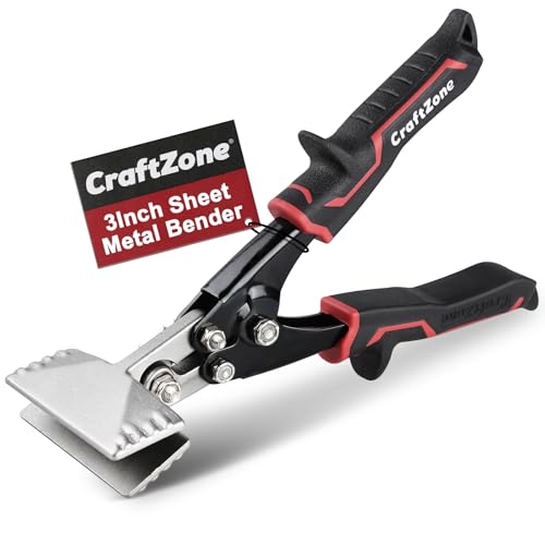 CRAFTZONE 3inch Sheet Metal Bender Hand Seamer Heavy-Duty Precision Duckbill Pliers Metal Straight Bender Ideal for HVAC Projects Flattening with Ergonomic Handle and Smooth Jaw