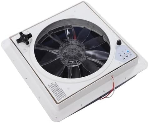 Wentylator dachowy do kampera, biały, ABS + PC, 43 x 43 x 16,3 cm, z pilotem zdalnego sterowania, czujnikiem deszczu, sterowanie głosem, 2000 m³/h, 220 V