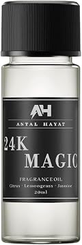 24K Scent Diffuser Oil 20mL - Inspired by Luxury Hotel W Hotels - Formulated with Bergamot, Lemon, Lemongrass, Magnolia, Jasmine, Lily, Koa Wood, Musk - Aromatherapy Home Fragrance