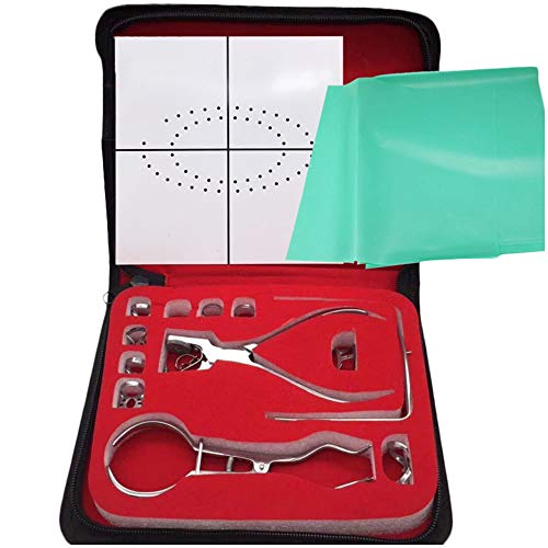 LUCKFY Dental Endodoncia dique de Goma Kit - Kit de dique de Goma - con Marco de ponche Abrazaderas Instrumentos Dentales