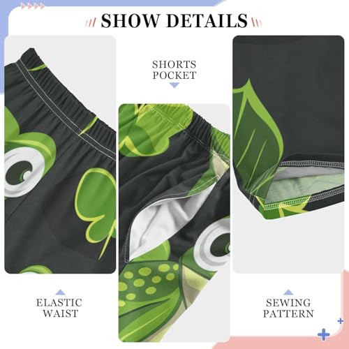 ZZXXB Frog Strawberry Print Boys Long Pants Soft Trousers Elastic Waist Kids Lounge Bottoms with Pockets S-XL4